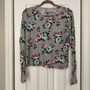 Aeropostale Flower Flowy Semi Crop Top
